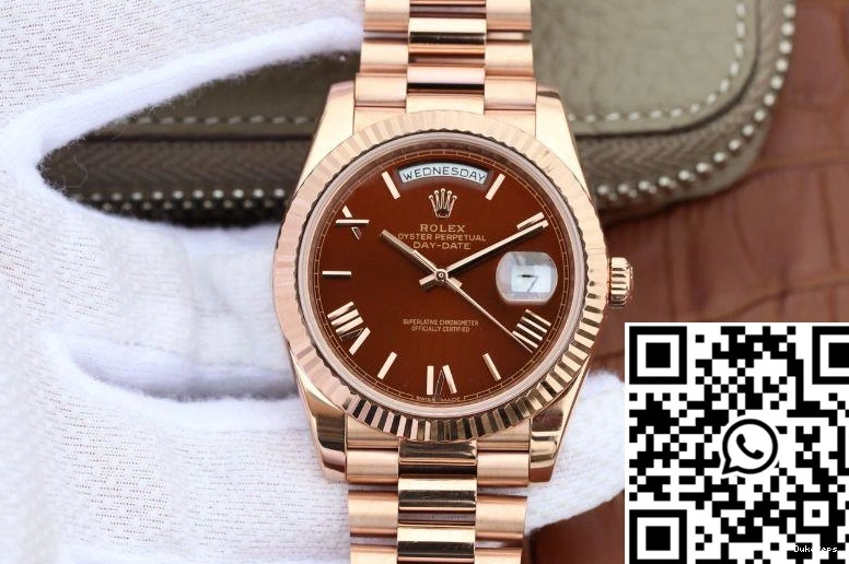 Date 40mm EW Dial Day Rolex 228235 Brown Factory 0816